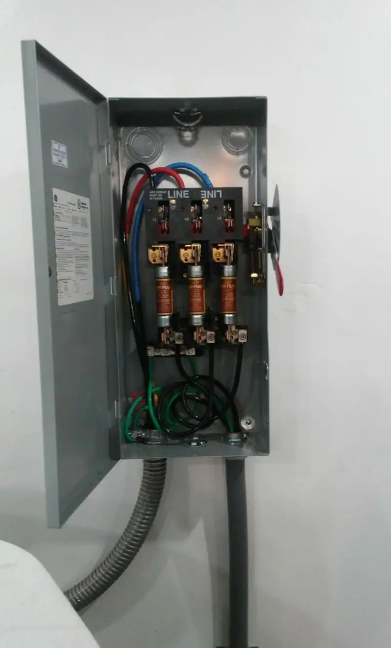 Three-phase disconnect switch installed for Electrical Wiring & Rewiring in Woodmere